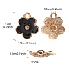 Light Gold Plated Alloy Enamel Pendants ENAM-YW0002-20E-5