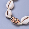 Adjustable Cowrie Shell Beaded Necklace and Bracelets Jewelry Sets SJEW-JS01019-02-3