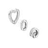 3Pcs 3 Styles 925 Sterling Silver Spring Gate Rings STER-PH0003-52-6