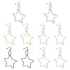 Yilisi 5Pairs 5 Colors Interlock Double Open Stars Dangle Earrings EJEW-YS0001-03-1