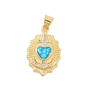 Brass Micro Pave Cubic Zirconia Pendants KK-I723-34G-1