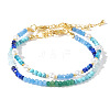 2Pcs Bohemian Style Natural Mixed Stone & Pearl Beaded Bracelet Sets YD9746-1