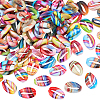 100Pcs Opaque Resin Enamel Beads RESI-SC0006-70-1