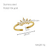 304 Stainless Steel Micro Pave Clear Cubic Zirconia Cuff Rings for Women FS-WGE9F4E-01-2