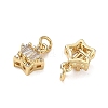 Brass Micro Pave Clear Cubic Zirconia Charms CU-CBAF0F8-16C-G-2