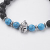 Natural Lava Rock Beads Stretch Bracelets BJEW-I241-16G-2