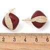 Brass Enamel Stud Earrings EJEW-B115-01G-02-5