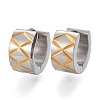 Two Tone 304 Stainless Steel Huggie Hoop Earrings EJEW-L252-009GP-1