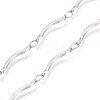 Tarnish Resistant Handmade 304 Stainless Steel Scalloped Bar Link Chains CHS-L024-006P-3