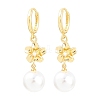 Valentine's Day Flower Brass Hoop Earrings EJEW-Z164-03G-4