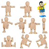 Gorgecraft Unfinished Blank Wooden Robot Toys AJEW-GF0001-15-1