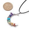 Tibetan Style Alloy Moon Pendant Necklace NJEW-JN04607-01-3