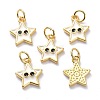 Real 18K Gold Plated Brass Enamel Charms KK-L206-019G-2