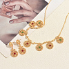 Vintage Alloy Colorful Cubic Zirconia Round Dangle Stud Earrings & Pendant Necklaces Sets for Women OK2942-1