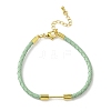 3MM Braided Round Imitation Leather Cord Bracelet Making MAK-S075-01G-K-1