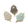 Religion Brass Micro Pave Cubic Zirconia Connector Charms KK-H529-01A-G-1