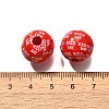 Valentine's Day Element Printed Wood Beads WOOD-R002-01-34-3