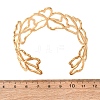 304 Stainless Steel Hollow Flower Outline Open Cuff Bangles for Women SA-CBABC9E-02G-3