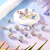 24Pcs 3 Styles Round Brass Rhinestone Beads KK-TA0003-25-5