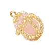 Luminous Handmade Glass Seed Beaded Teardrop Pendants PALLOY-MZ00962-02-3