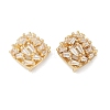 Brass Micro Pave Cubic Zirconia Stud Earring Findings KK-Z094-11G-1