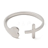 304 Stainless Steel Open Cuff Ring RJEW-Z026-03P-2