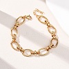 304 Stainless Steel Oval Link Chains Bracelets for Women X-BJEW-G780-05G-2