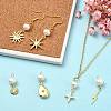 6Pcs 6 Styles Brass & Natural Pearl Flower Star Sun Pendants KK-CJ0002-77-6