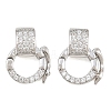 Brass Micro Pave Clear Cubic Zirconia Twister Clasp CU-CBA7BFE-04P-1