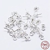 925 Sterling Silver Cup Pearl Bail Pin Pendants STER-F036-04S-3mm-3