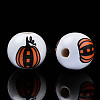 Autumn Theme Printed Natural Wood Beads WOOD-S057-081-3