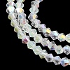 AB Color Plated Transparent Glass Beads Strands GLAA-G127-01I-3