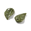 Synthetic Coral Dyed Leaf Charms CORA-Q034-03-2
