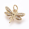 Brass Micro Pave Cubic Zirconia Pendants ZIRC-E152-16G-RS-1