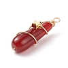 Dyed Natural Carnelian Pendants PALLOY-JF01866-01-3