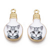 Printed Alloy Enamel Pendants ENAM-N056-178-13-2