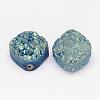 Electroplated Natural Druzy Quartz Crystal Beads G-G888-03E-2