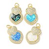 Valentine's Day Brass Micro Pave Clear Cubic Zirconia Pendants KK-C045-35G-1