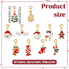 20Pcs 10 Styles Christmas Alloy Enamel Pendants Decorations PALLOY-FH00174-2