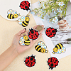CHGCRAFT 10Pcs 2 Style Ladybug & Bees Iron on Cloth Patches PATC-CA0001-11-3