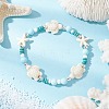 3Pcs Dyed Synthetic Turquoise & Natural Howlite Beads Bracelets for Women BJEW-JB11794-4