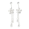 999 Sterling Silver Flower Tassel Ear Plug Gauges EJEW-P296-10S-1