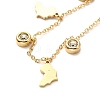 Vacuum Plating 304 Stainless Steel Stud Earring and Pendant Necklace Set SJEW-C002-01F-G-3