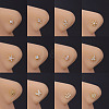 Brass Micro Pave Cubic Zirconia L-Shaped Nose Rings WGA70D4-23-2