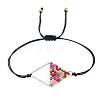 Rhombus Loom Pattern MIYUKI Seed Beads Bracelets for Women BJEW-C011-36A-1