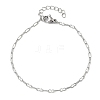 304 Stainless Steel Paperpclip Chains Bracelets for Women BJEW-U043-01P-4