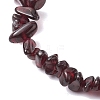 Natural Gemstone Chip & Cube Non-magnetic Synthetic Hematite Beaded Stretch Bracelets BJEW-JB10630-02-5