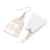 Rack Plating Brass Natural White Shell Dangle Earrings EJEW-N055-52F-2