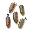 Natural Unakite Pendants G-Z067-07P-20-2