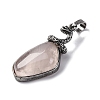 Natural Rose Quartz Pendants G-K338-42AS-07-2